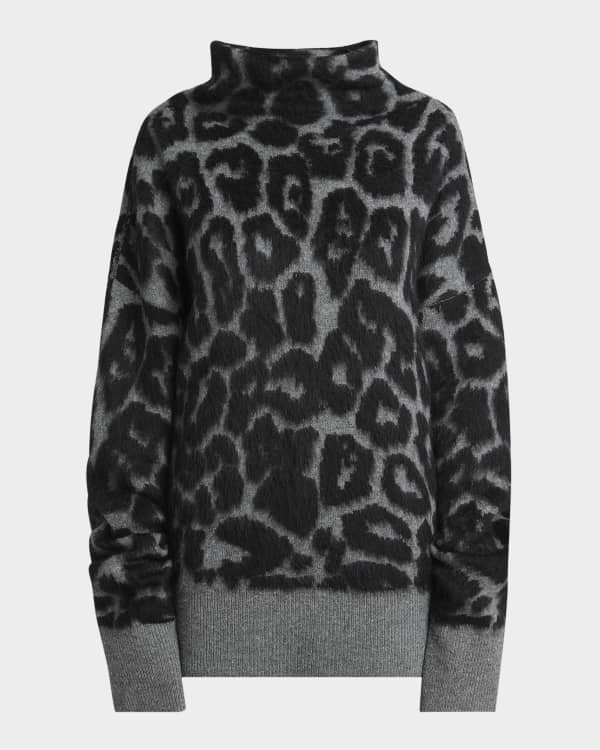 Leopard Turtleneck Poncho