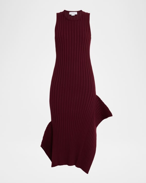 ワンピース Stella Mccartney Draped Jersey Dress Draped jersey midi dress in purple - Stella Mc Cartney
