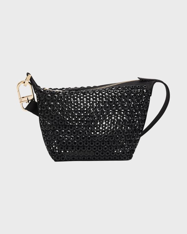 【関税&送料込】Valentino Garavani Black Leather Hobo Vlogo Valentino Garavani Go Hobo Leather tote-bag | Black | FARFETCH