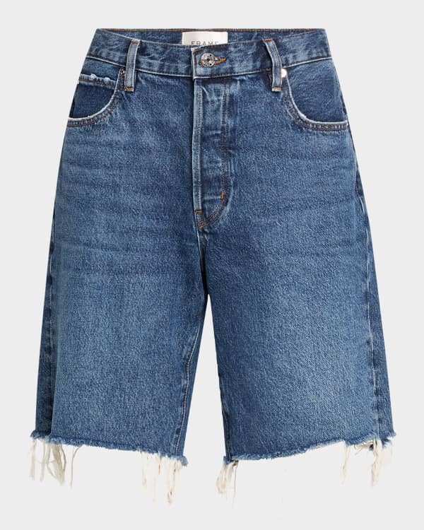 The Skipper Short N' Long Fray Denim Shorts