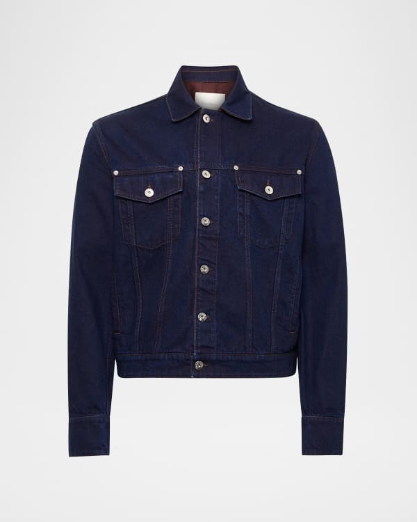 JW Anderson Men's Anchor Twisted Denim Jacket | Neiman Marcus