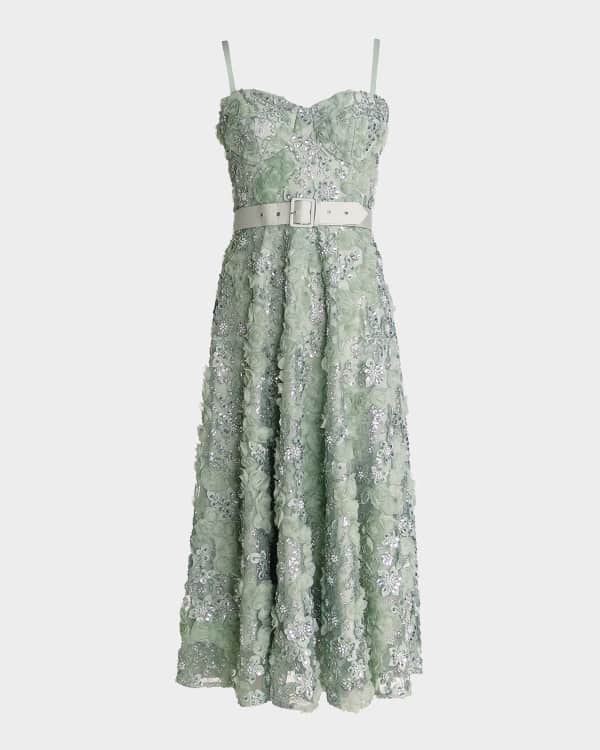 Atelier Prabal Gurung Strapless Metallic Plisse Pannier