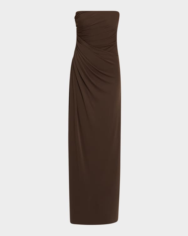 Jenny Packham Bridesmaids V-Neck Sleeveless Drape-Front Gown Bridesmaid  Dress with Slit | Neiman Marcus