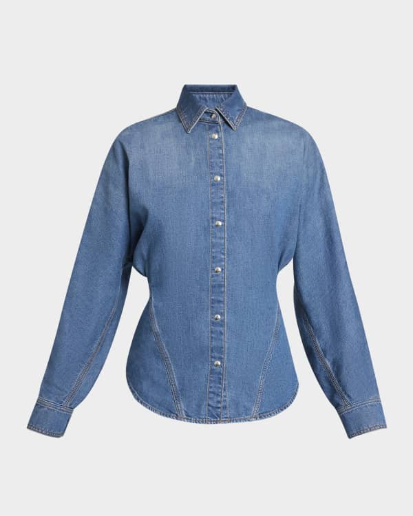 美品!! KHAITE collie balloon sleeve shirt KHAITE Collie Top in Flax | FWRD