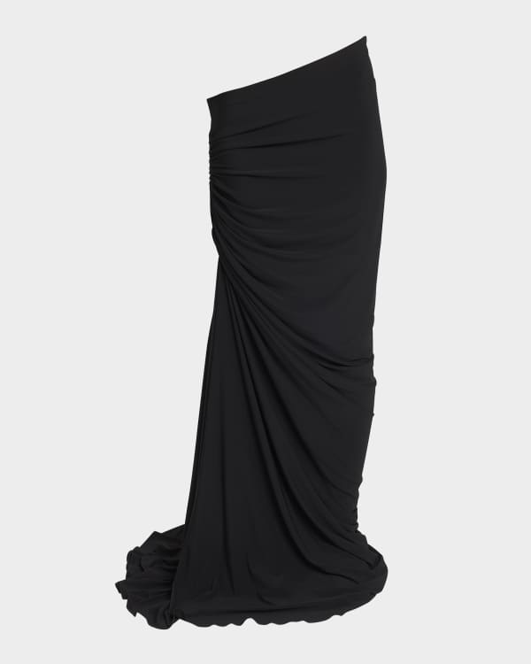 Saint Laurent Tiered Sheer Silk Maxi Skirt | Neiman Marcus