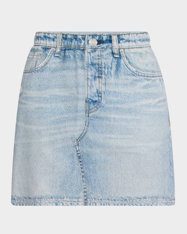 Cinq a Sept Gretchen Quilted Denim Mini Skirt | Neiman Marcus