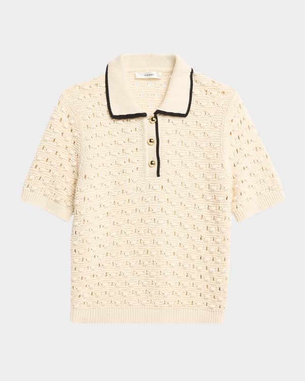 【CO】 BROWN-BEIGE CASHMERE rib-knit polo CO】 BROWN-BEIGE CASHMERE rib-knit polo