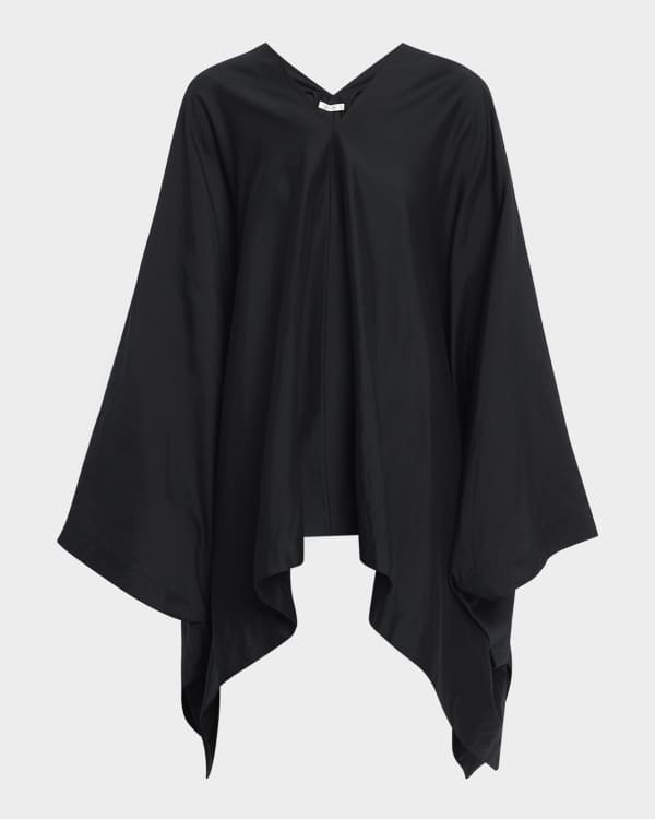 Jacquemus Notte ロゴプレート ブラウス Jacquemus Notte Logo Script Satin Shirt | Neiman Marcus