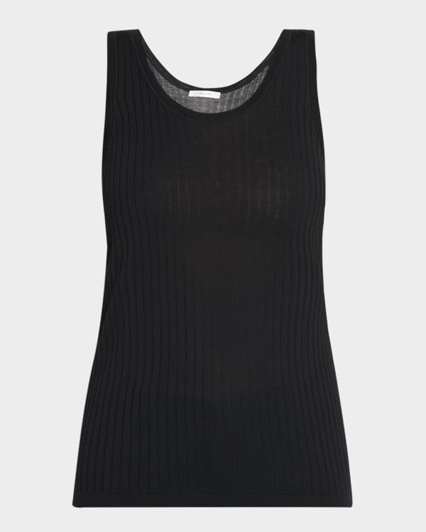 Brunello Cucinelli Ribbed Cotton Jersey Tank Top with Monili