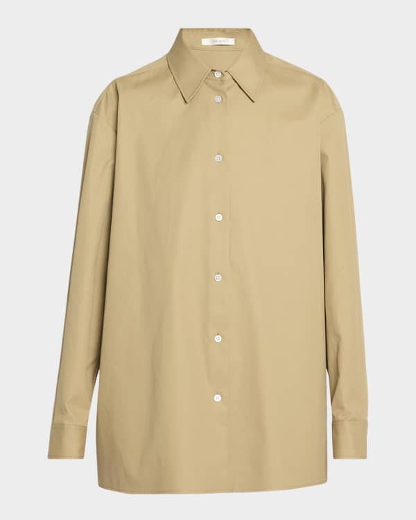 THE ROW Elden Oversized Button-Down Shirt | Neiman Marcus