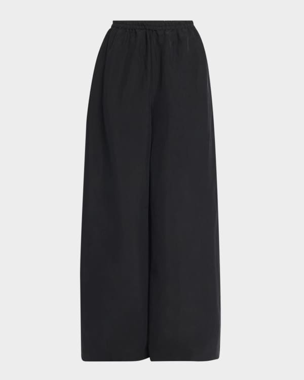 THE ROW Claudiu Wide-Leg Trousers with Mesh Pockets | Neiman
