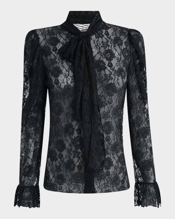 新品未使用タグ付き MARNO Chloe knit tops Chloe Floral-Print Chiffon Neck-Scarf Top | Neiman Marcus