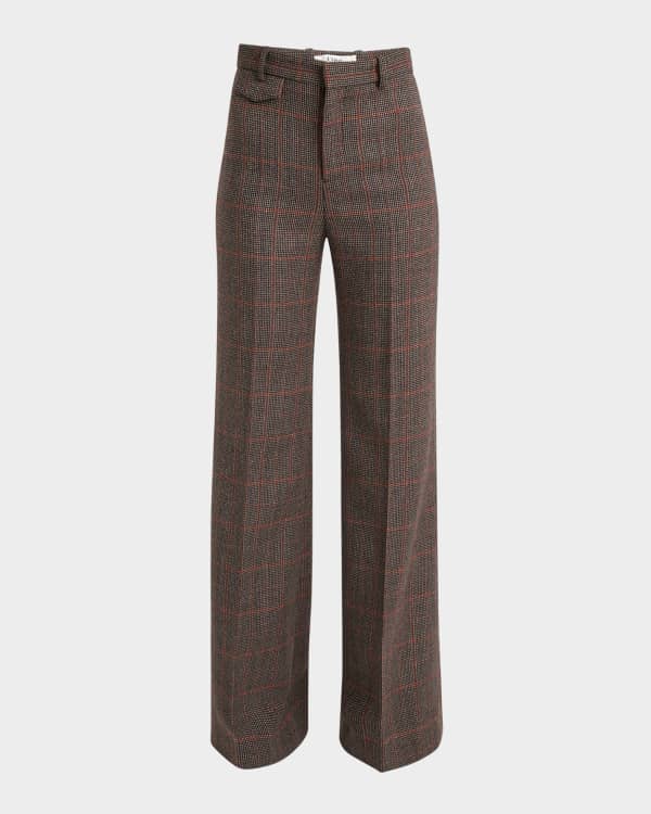 Chloe Wide-Leg Stretch Wool Trousers | Neiman Marcus