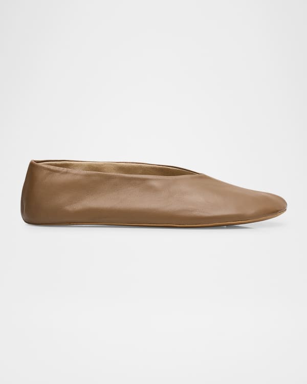 THE ROW Claudette Leather Ballerina Flats | Neiman Marcus