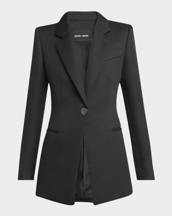 Giorgio Armani Double-Breasted Stretch Wool Blazer Jacket | Neiman