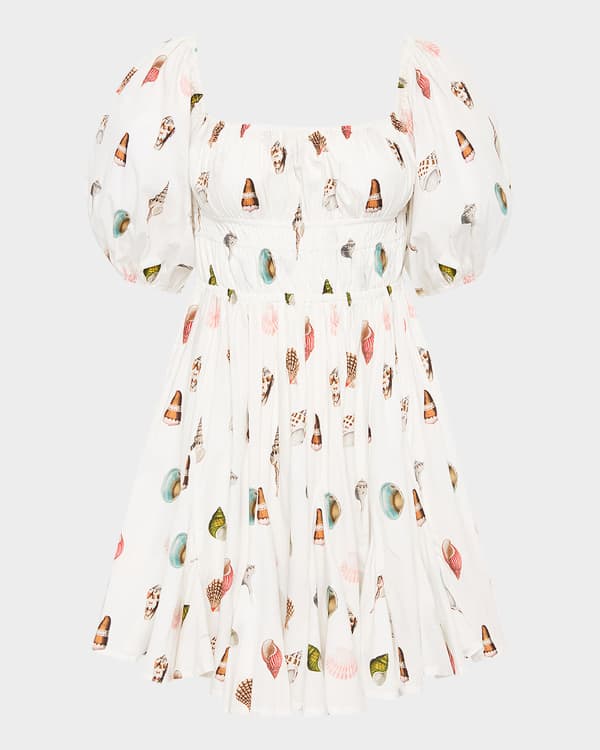 STAUD Mini Marlowe Stretch Cotton Stripe Dress | Neiman Marcus
