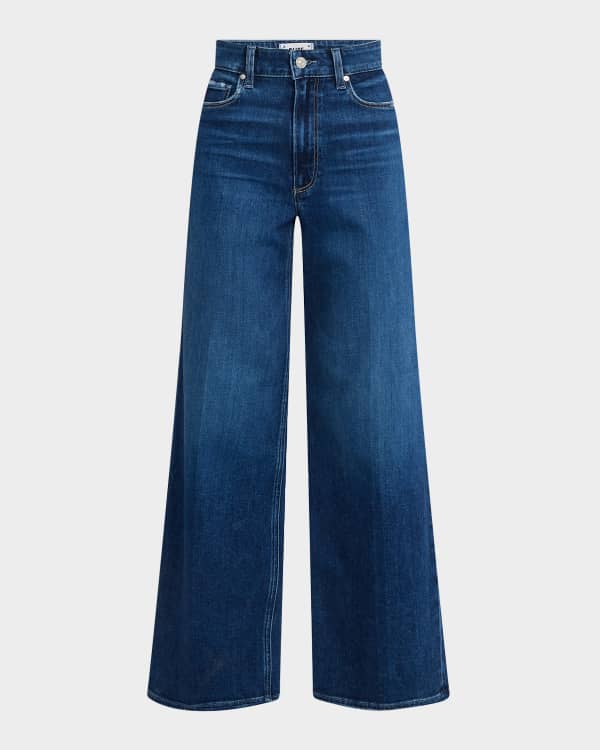 PAIGE Sasha Embellished Wide-Leg Jeans | Neiman Marcus