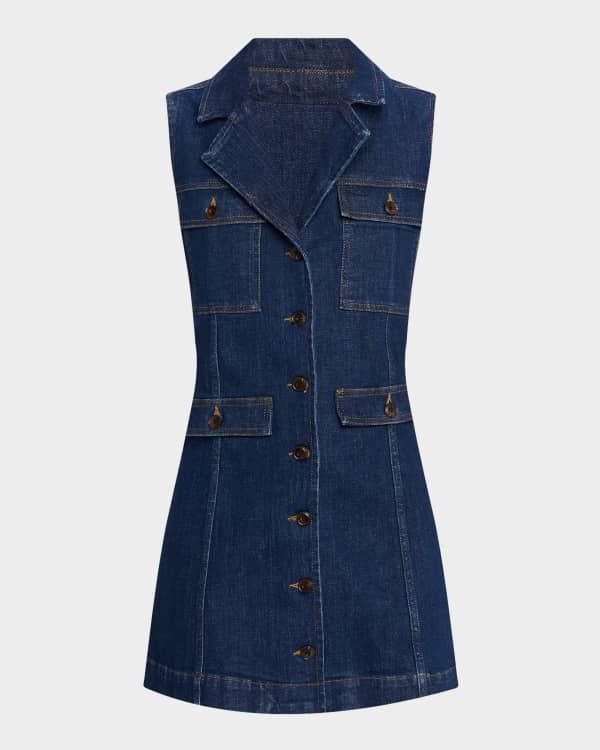 【関税＆送料込み】Ganni Crinkled Future Denim Mini Dress GANNI Crinkled Future Denim Mini Dress | Shopbop