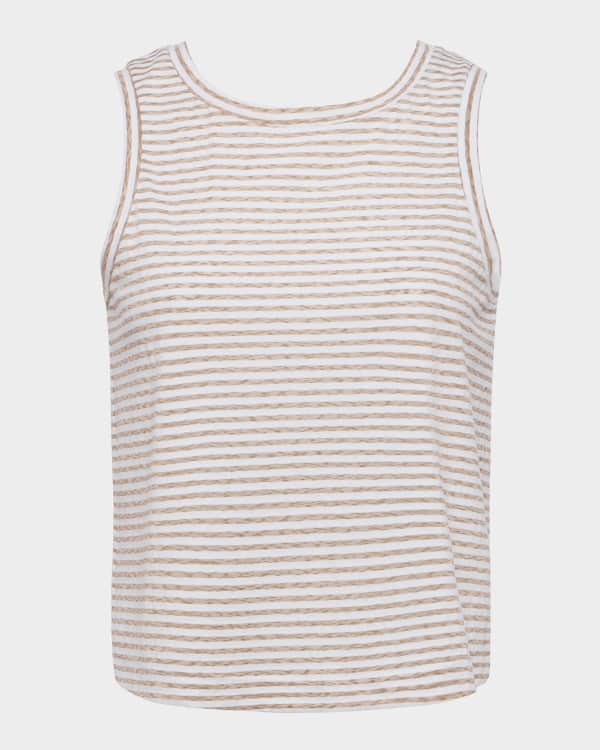 Splendid Lola Striped Sleeveless Button-Front Top | Neiman