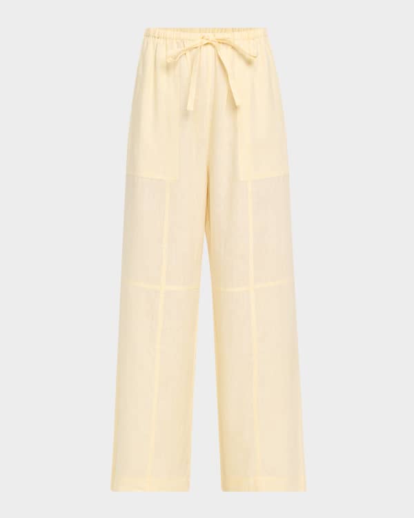 【Norma Kamali】 Sequinedワイドレッグパンツ Sequined wide-leg pants in white - Norma Kamali | Mytheresa