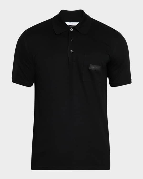Tシャツ・カットソー GIVENCHY Black Piquet Polo Shirt Givenchy Men's 4G Pique Zip Polo Shirt | Neiman Marcus
