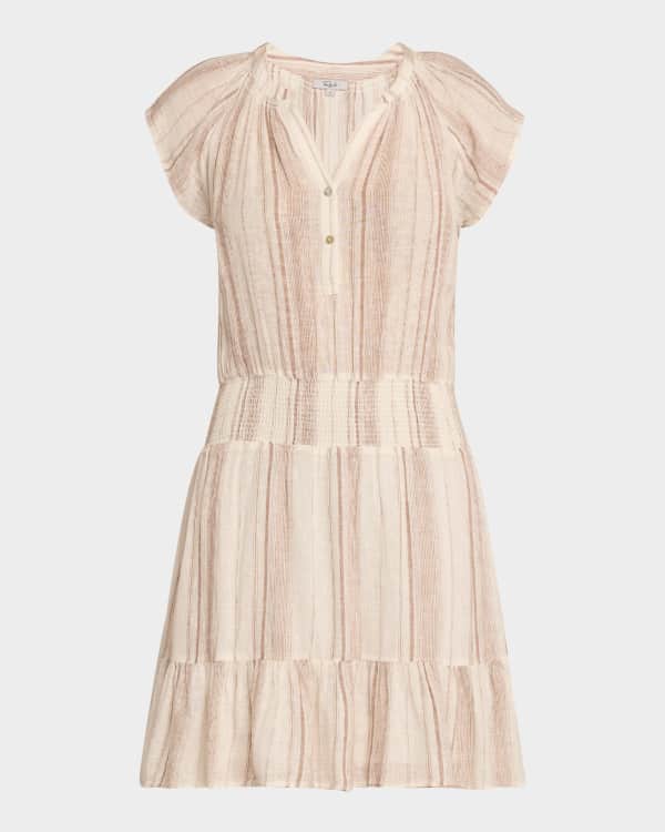 Merlette Aster Tiered Cotton Poplin Mini Dress | Neiman Marcus