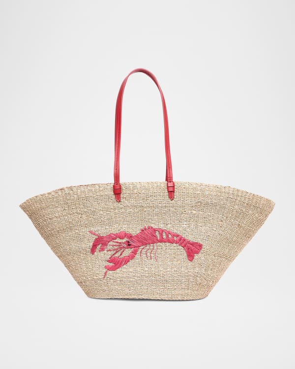 POOLSIDE The Anna Shell Straw Tote Bag | Neiman Marcus