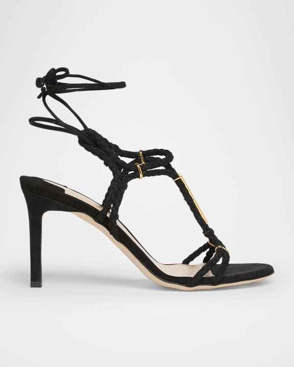 サンダル・ミュール The Row Line leather slingback sandals Line leather slingback sandals in grey - The Row | Mytheresa