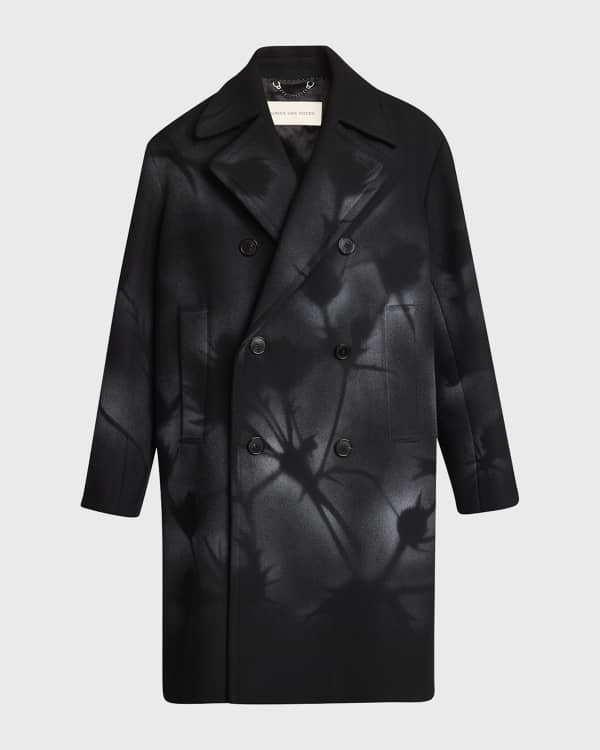 Dries Van Noten Men's Raven Double-Breasted Topcoat | Neiman Marcus