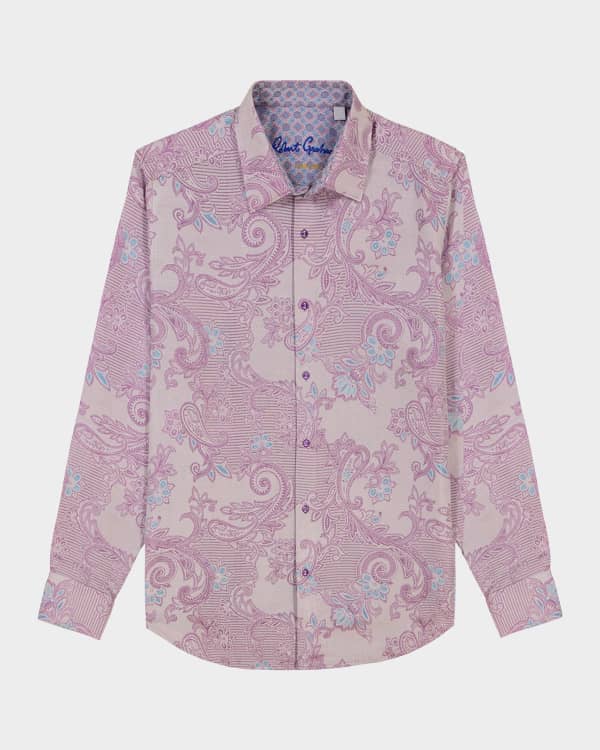 Robert Graham 28512 Boy's Sport Shirt-Houndstooth-Purple/Orange main image 0