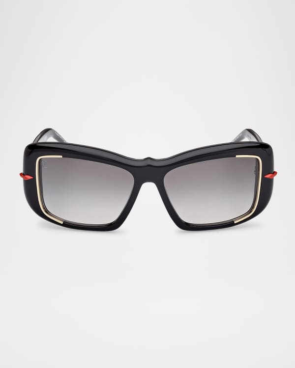 Miu Miu Acetate Oval Sunglasses | Neiman Marcus