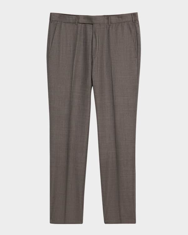 ZEGNA Men's Vicuna Flat Front Trousers | Neiman Marcus