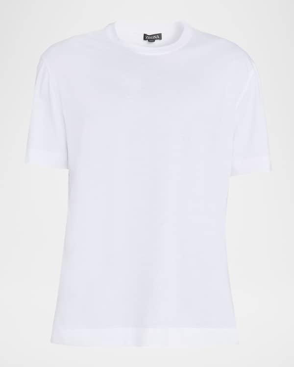 Tシャツ・カットソー BRUNELLO CUCINELLI WHITE CREW-NECK T-SHIRT WITH PENDANT Crew-neck T-shirt for Man in White | Brunello Cucinelli