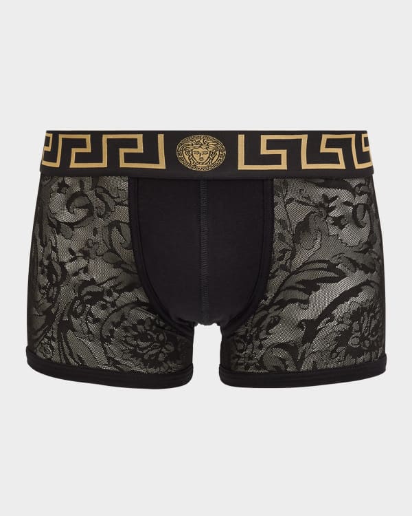 Versace Men's 3-Pack Solid Logo Boxer Briefs | Neiman Marcus
