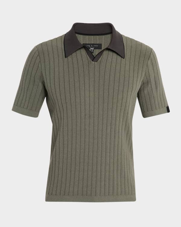 Rag & Bone Men's Interlock Knit Polo Shirt | Neiman Marcus