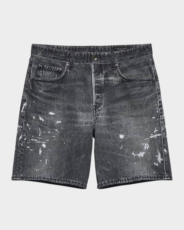 SALE！litmus JOHN BLACK TAILORED SHORTS PURPLE Men's Midnight Black Denim Shorts | Neiman Marcus