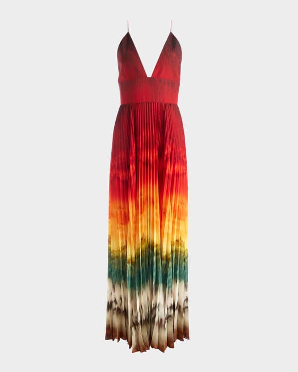 Alice + Olivia Nakisha Spaghetti-Strap Denim Midi Dress