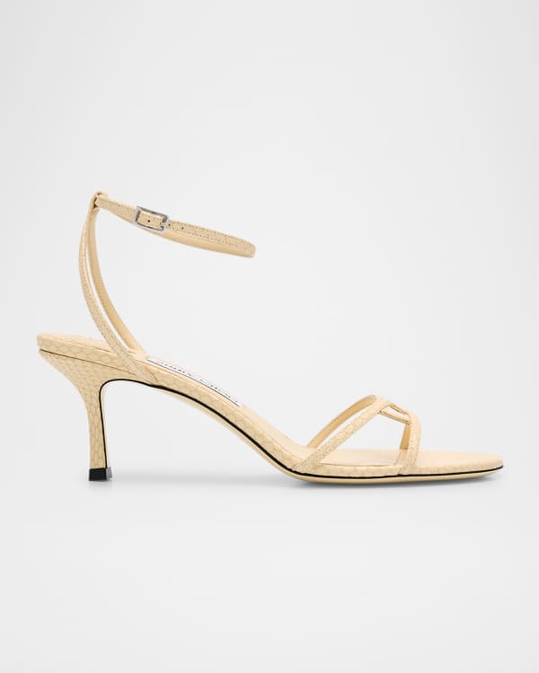 Aquazzura Milagros Crystal Suede Grosgrain Ankle-Strap