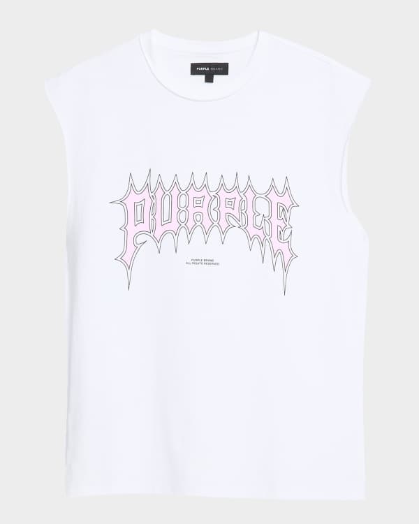PURPLE Men's Oversized Cutoff Graphic T-Shirt | Neiman Marcus