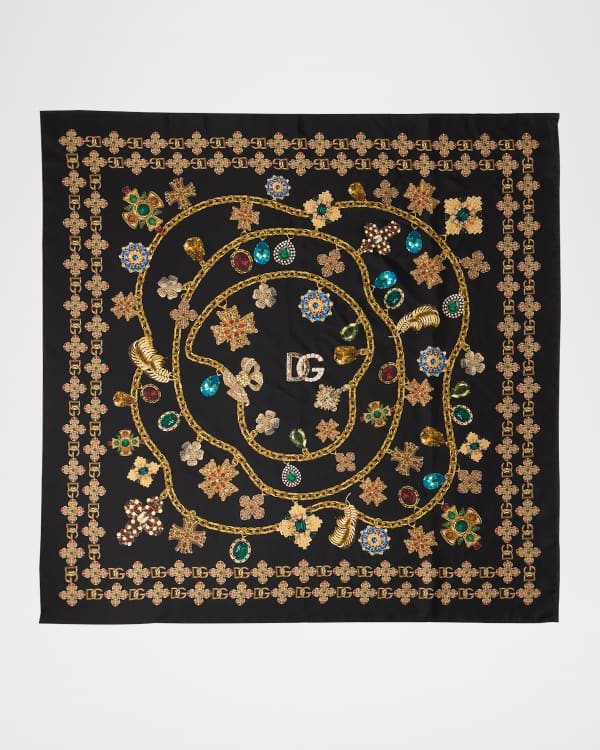 Dolce&Gabbana Majolica-Print Foulard Scarf | Neiman Marcus