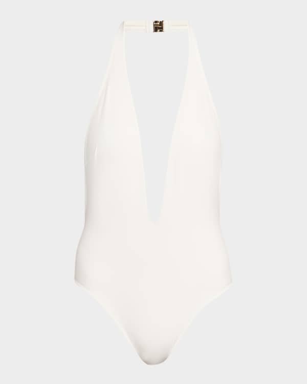 ワンピース Verybrain linen Jacquard one-piece white Margaux Sur Mer: Luxury Swimwear - One Piece Swim Suit