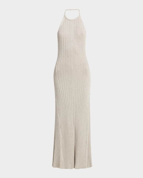 【Tom Ford】メタリックニット maxiドレス Metallic knit maxi dress in silver - Tom Ford | Mytheresa