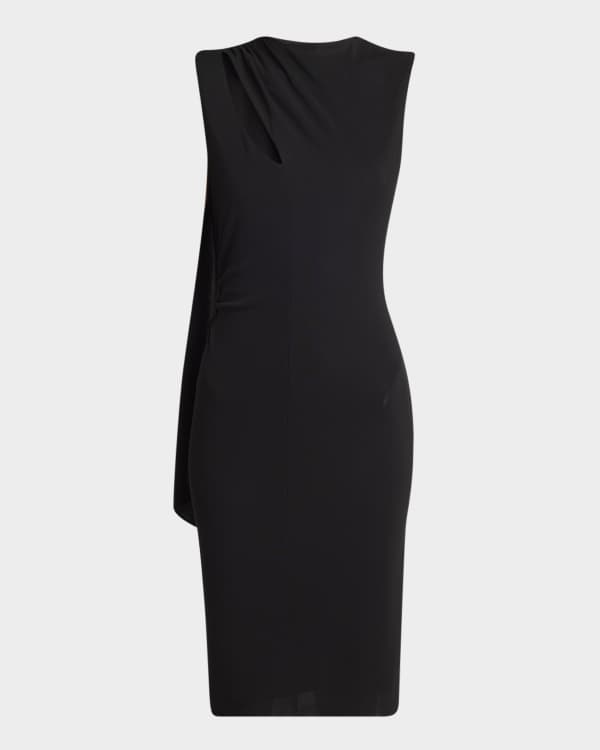 Stella McCartney Satin Asymmetric Midi Dress | Neiman Marcus