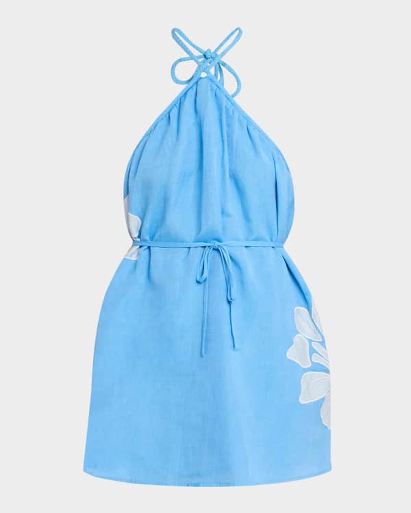 NICHOLAS Seraphina Pleated Polka Dot Halter Midi Dress