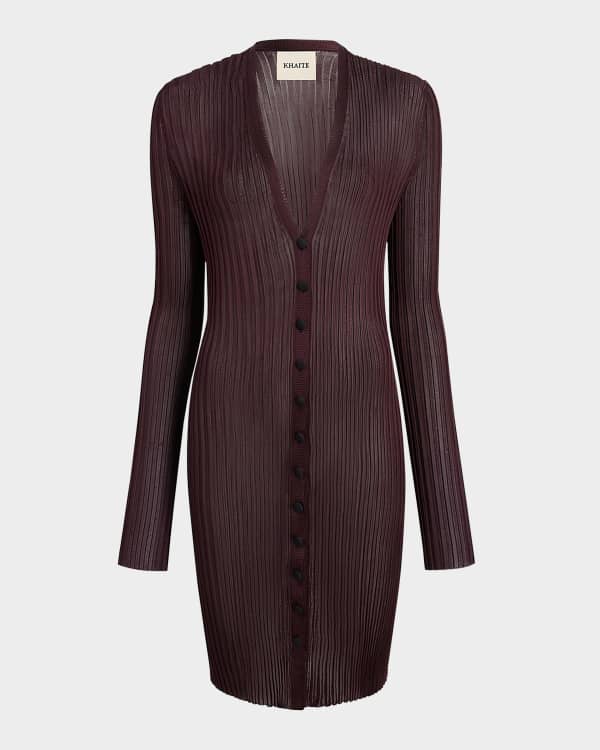 ALAIA Peplum Zip-Up Wool Cashmere Cardigan | Neiman Marcus