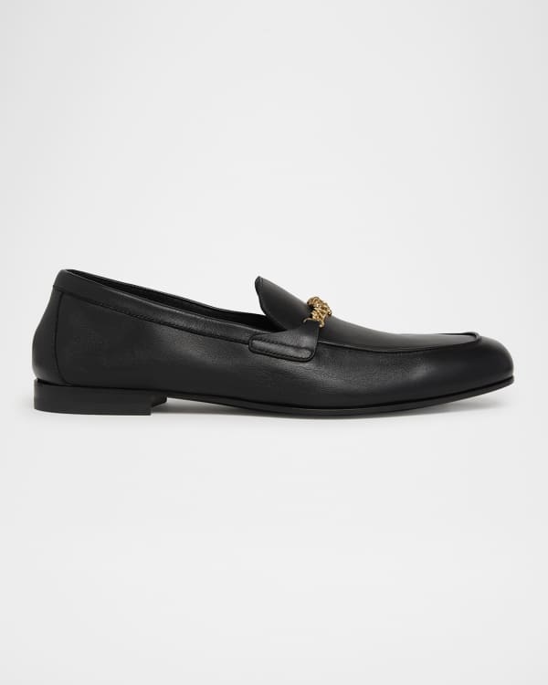 【関税込み】Moschino ブラック ロゴ ローファー Moschino Logo-Detailed Leather Loafers | Saks Fifth Avenue