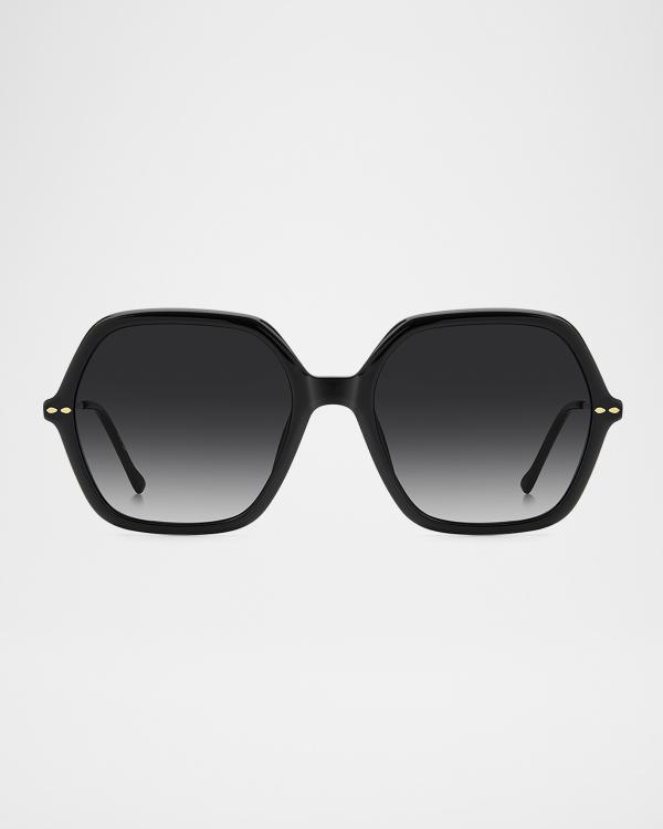 Isabel Marant Logo Acetate Rectangle Sunglasses isabel-marant-im0159s-logo-  main image 3