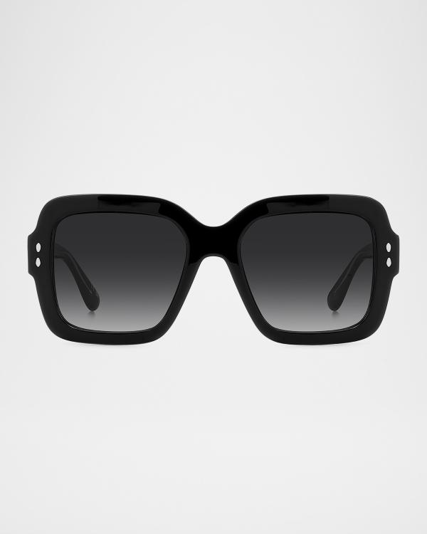 Isabel Marant Logo Acetate Rectangle Sunglasses Isabel Marant IM 0159/S 807 IR Sunglasses Black - eye-oo.com main image 4