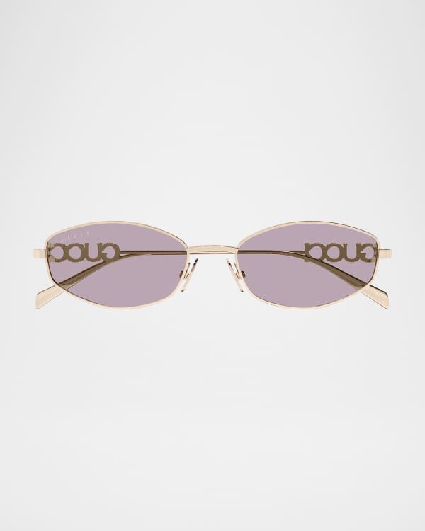 △◇ Gucci Interlocking G Plastic Oval Sunglasses | Neiman Marcus