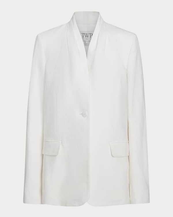 Lafayette 148 New York Tailored Button-Down Nappa Leather Jacket ...